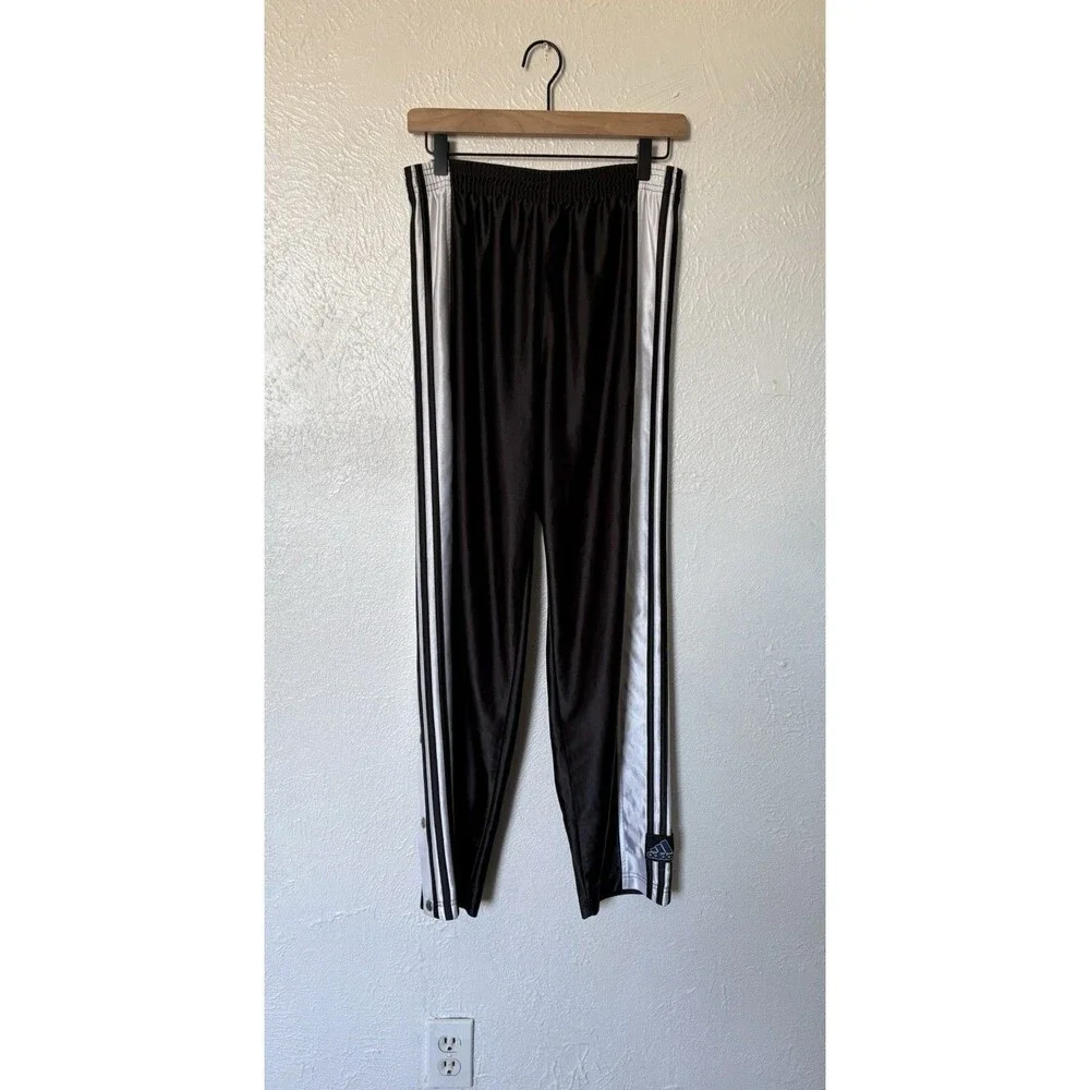 Adidas Unisex Vintage Y2K Black & White Tear Away Track Pants Size Small
